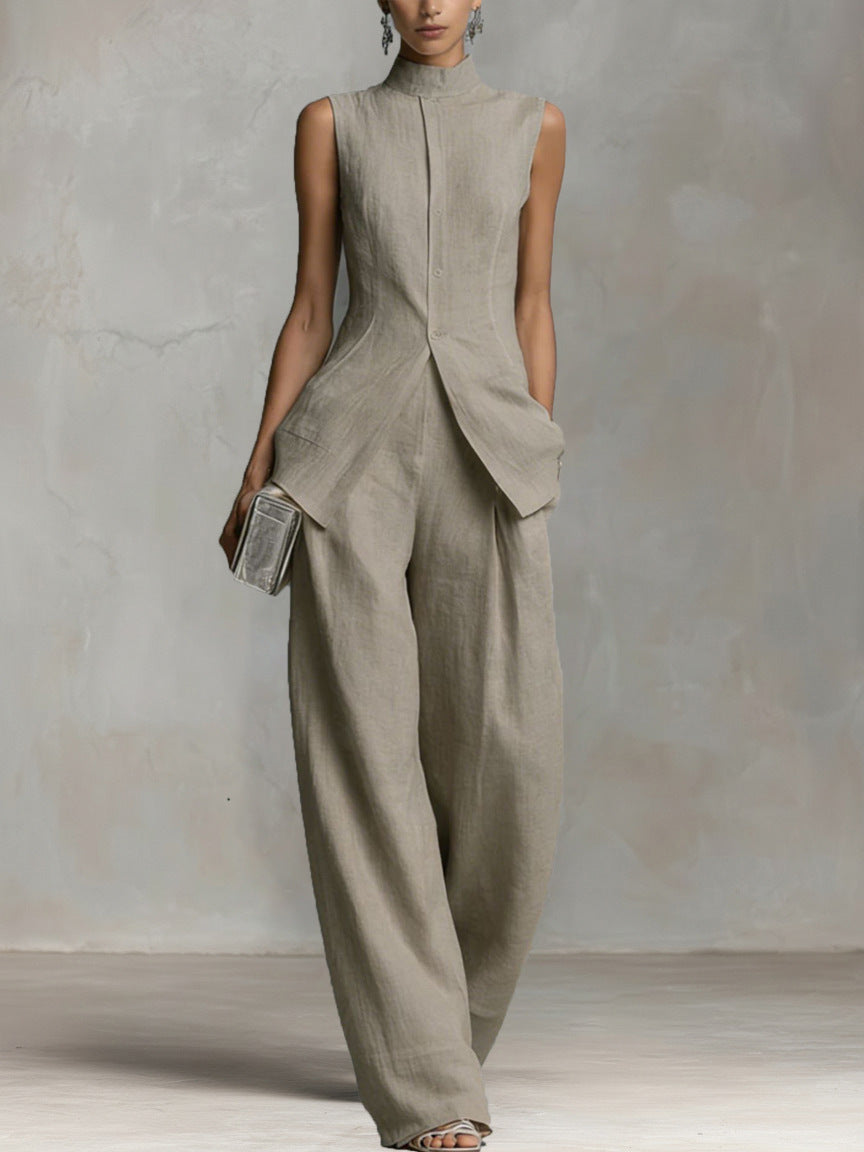 Ivory High-Neck Two-Piece Set