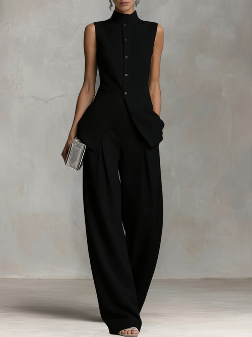 Ivory High-Neck Two-Piece Set